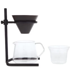 Kinto Handfilter Kaffee Set Schwarz 2 Tassen
