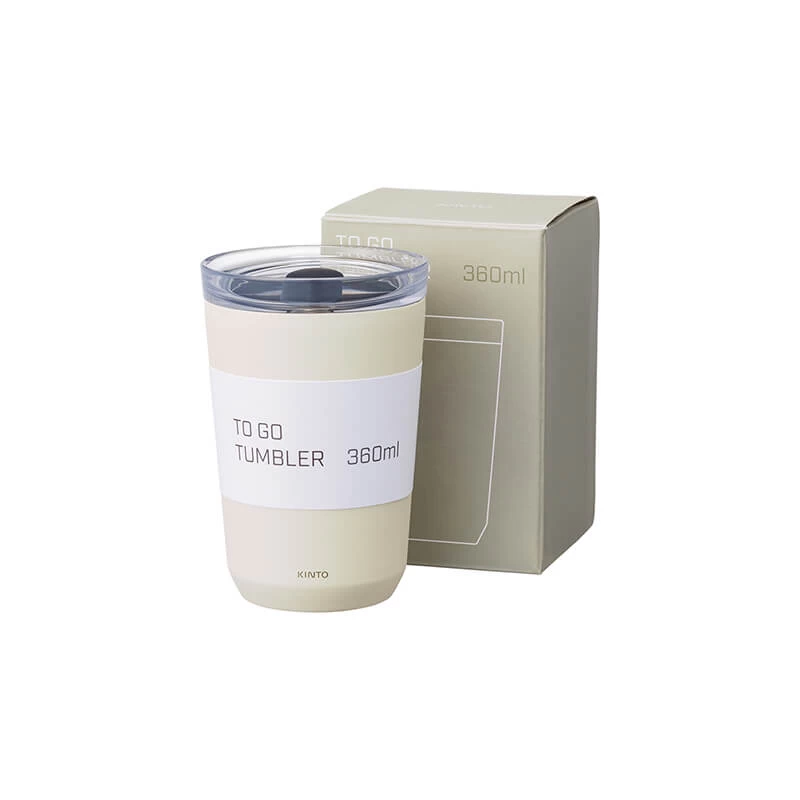 Kinto To-Go Tumbler 360 Ml Mit Stöpsel Weiss – Bild 3